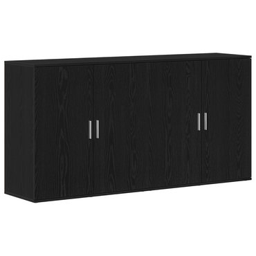 vidaXL Sideboard 2 pcs Schwarz Eichen-Optik 79 x 38 x 80 cm