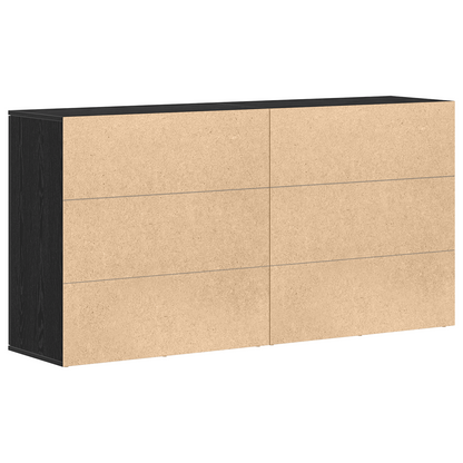 vidaXL Sideboard 2 pcs Schwarz Eichen-Optik 79 x 38 x 80 cm