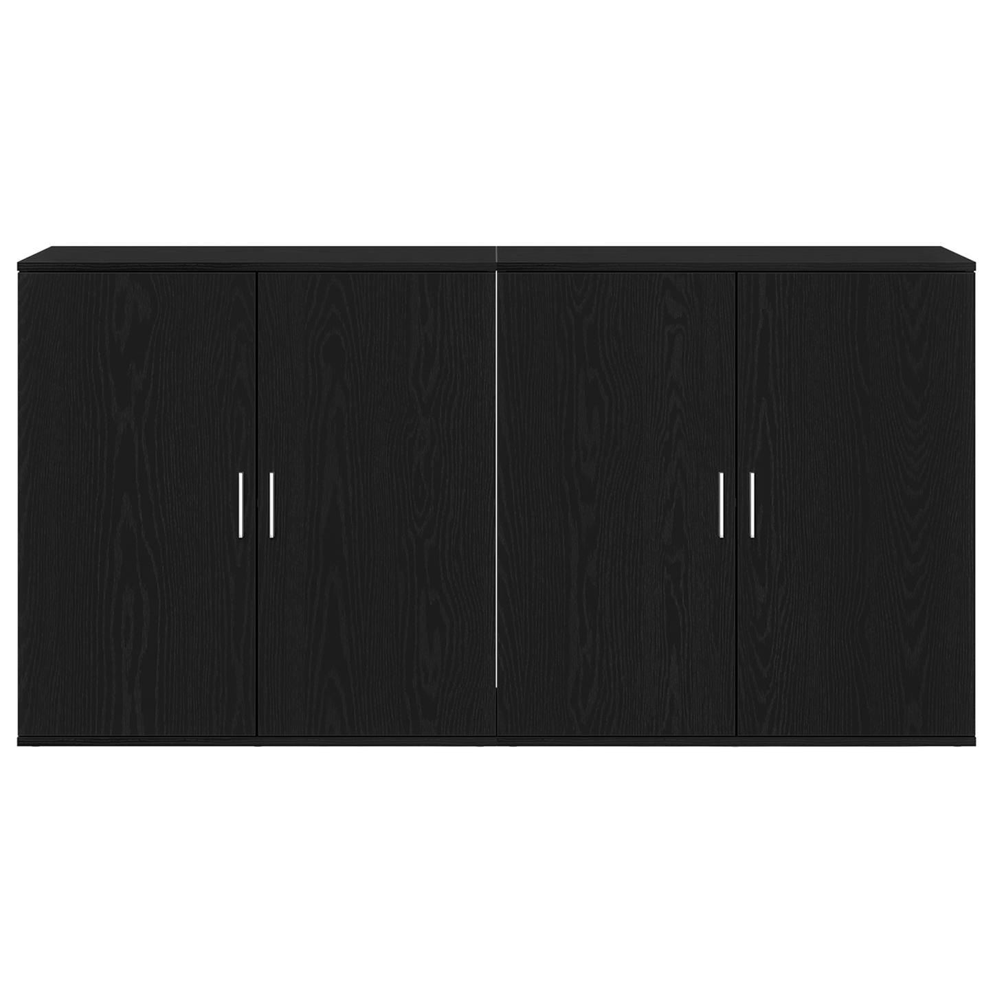 vidaXL Sideboard 2 pcs Schwarz Eichen-Optik 79 x 38 x 80 cm