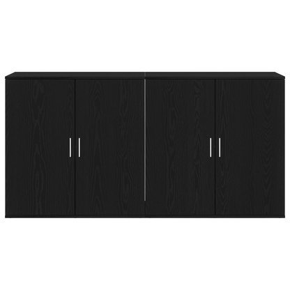 vidaXL Sideboard 2 pcs Schwarz Eichen-Optik 79 x 38 x 80 cm