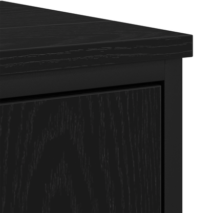 vidaXL Badezimmermöbel-Set mit Regal 3 pcs Schwarz Holzwerkstoff