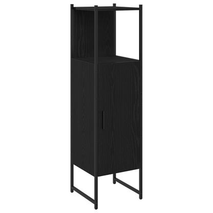 vidaXL Badezimmermöbel-Set mit Regal 3 pcs Schwarz Holzwerkstoff