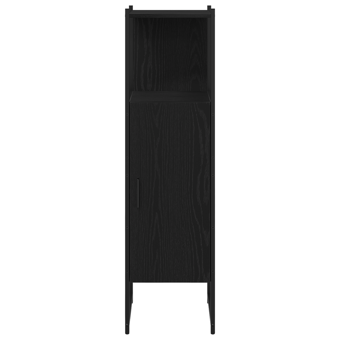 vidaXL Badezimmermöbel-Set mit Regal 4 pcs Schwarz Holzwerkstoff