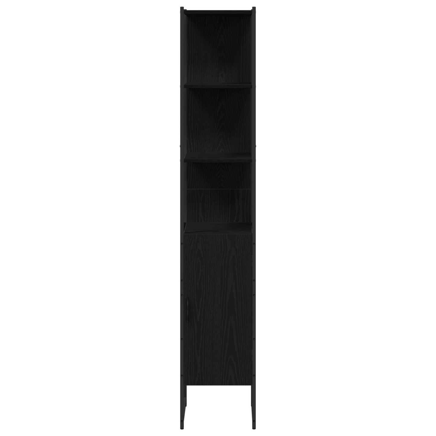 vidaXL Badezimmermöbel-Set mit Regal 4 pcs Schwarz Holzwerkstoff