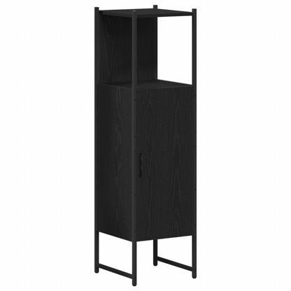 vidaXL Badezimmermöbel-Set mit Regal 4 pcs Schwarz Holzwerkstoff