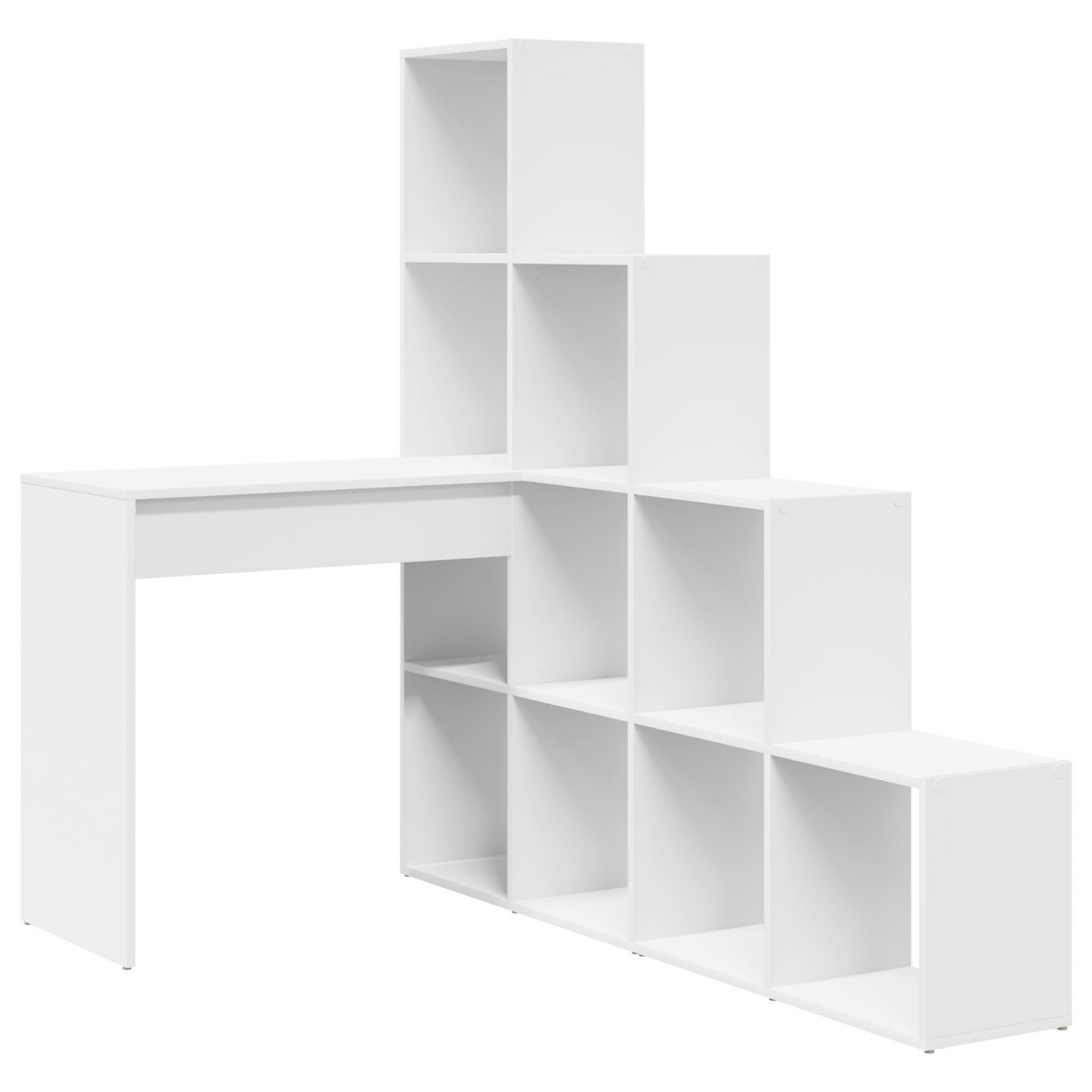 vidaXL Bureau d'angle Blanc 101,5 x 149,5 x 149,5 cm Bois d'ingénierie