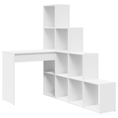 vidaXL Bureau d'angle Blanc 101,5 x 149,5 x 149,5 cm Bois d'ingénierie