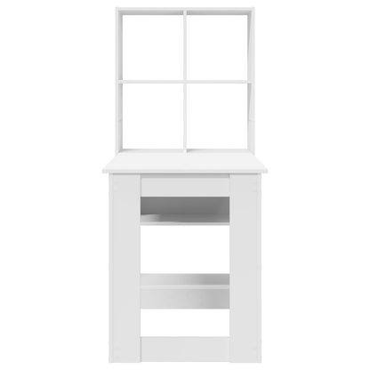 vidaXL Bureau avec étagère Blanc 122 x 67 x 145 cm Bois d'ingénierie