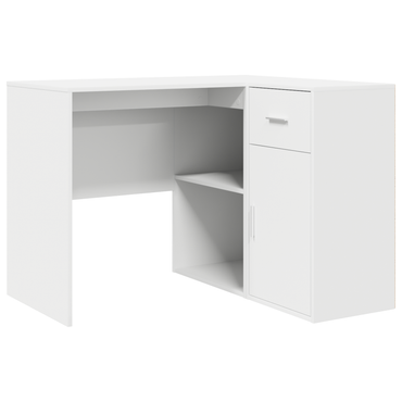 vidaXL Eck-Schreibtisch mit Schubladen Weiß 102 x 88 x 75 cm