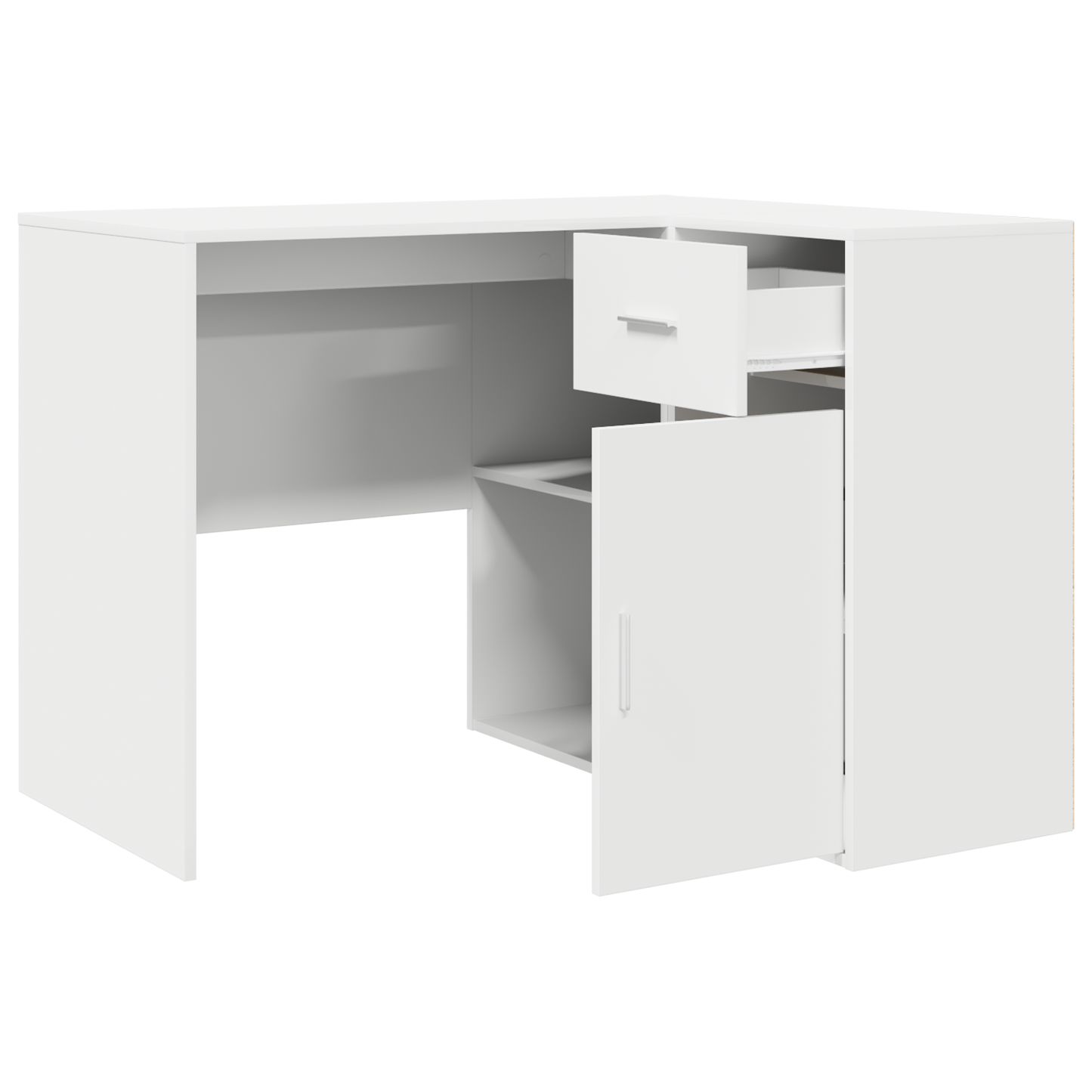 vidaXL Eck-Schreibtisch mit Schubladen Weiß 102 x 88 x 75 cm
