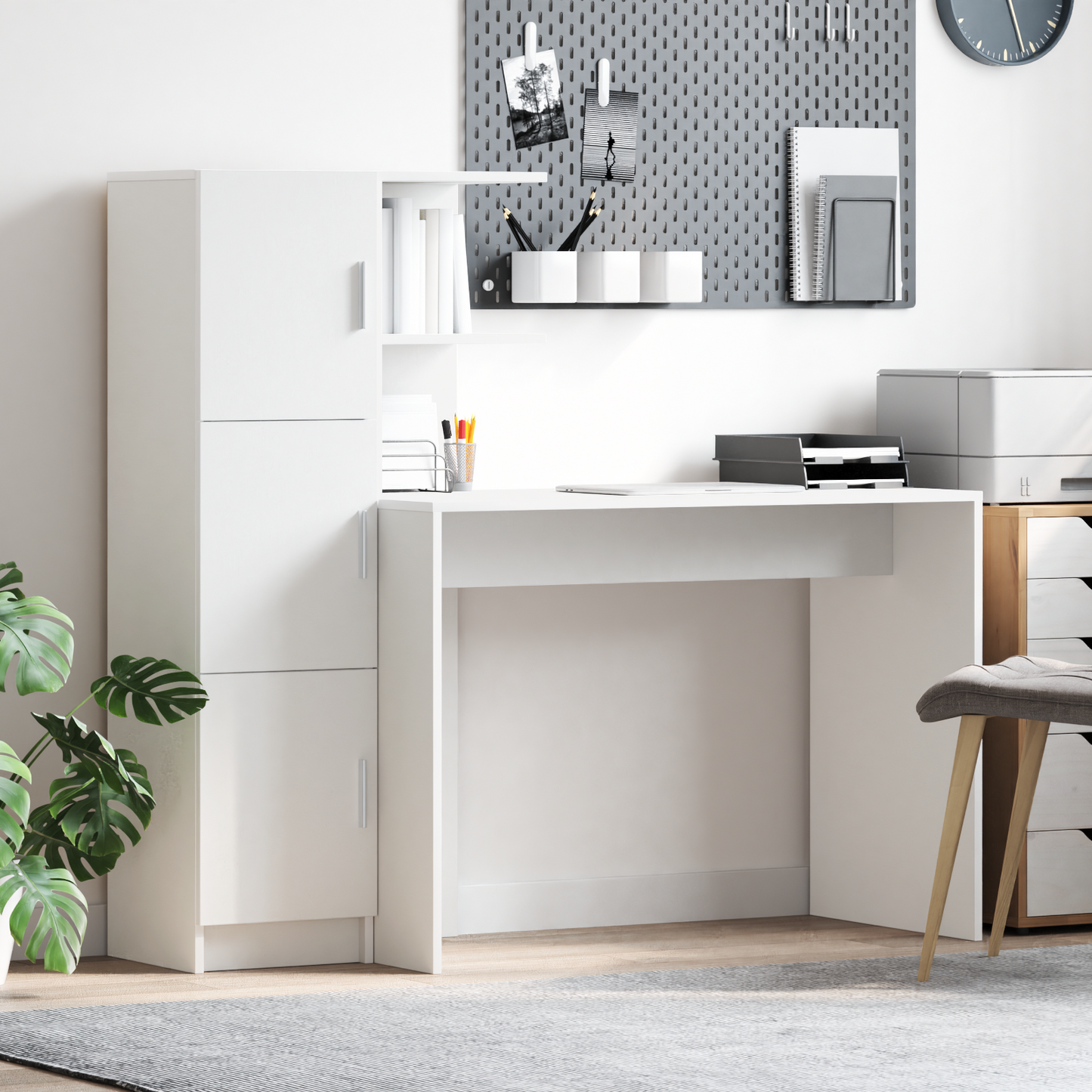 vidaXL Schreibtisch 2 pcs Weiß