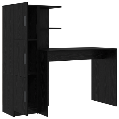 vidaXL Schreibtisch 2 pcs Schwarz Eichen-Optik