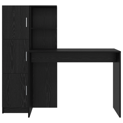 vidaXL Schreibtisch 2 pcs Schwarz Eichen-Optik