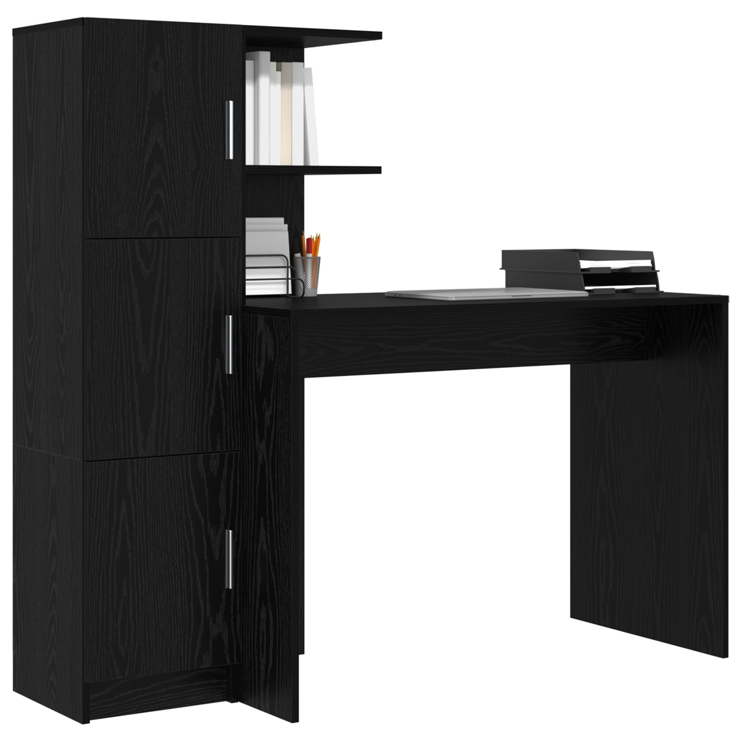 vidaXL Schreibtisch 2 pcs Schwarz Eichen-Optik