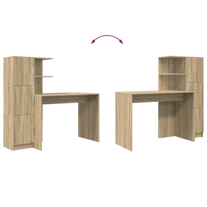 vidaXL Schreibtisch 2 pcs Sonoma-Eiche