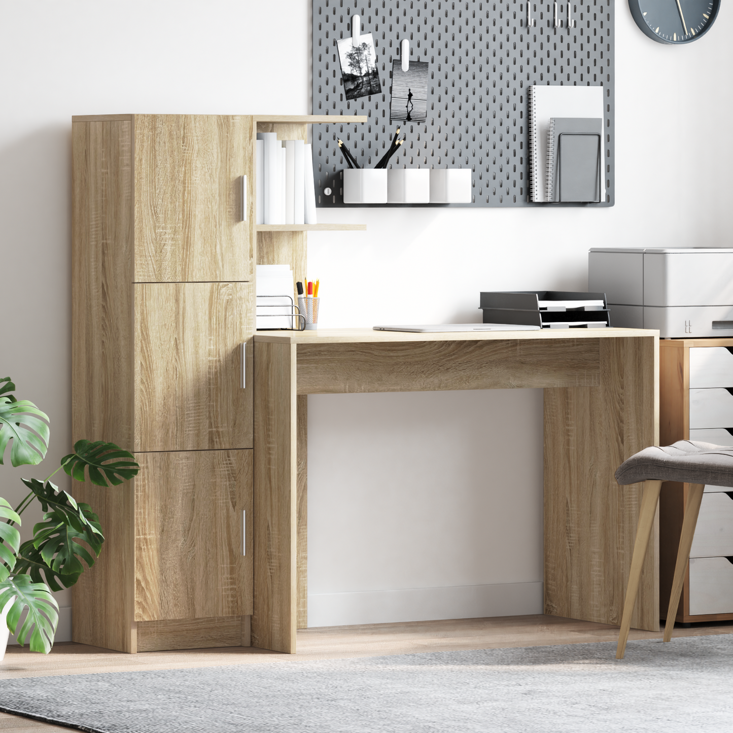 vidaXL Schreibtisch 2 pcs Sonoma-Eiche