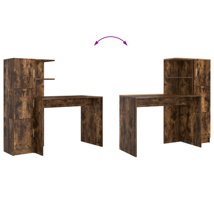 vidaXL Schreibtisch 2 pcs Geräucherte Eiche