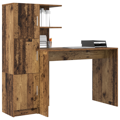 vidaXL Schreibtisch 2 pcs Altholz