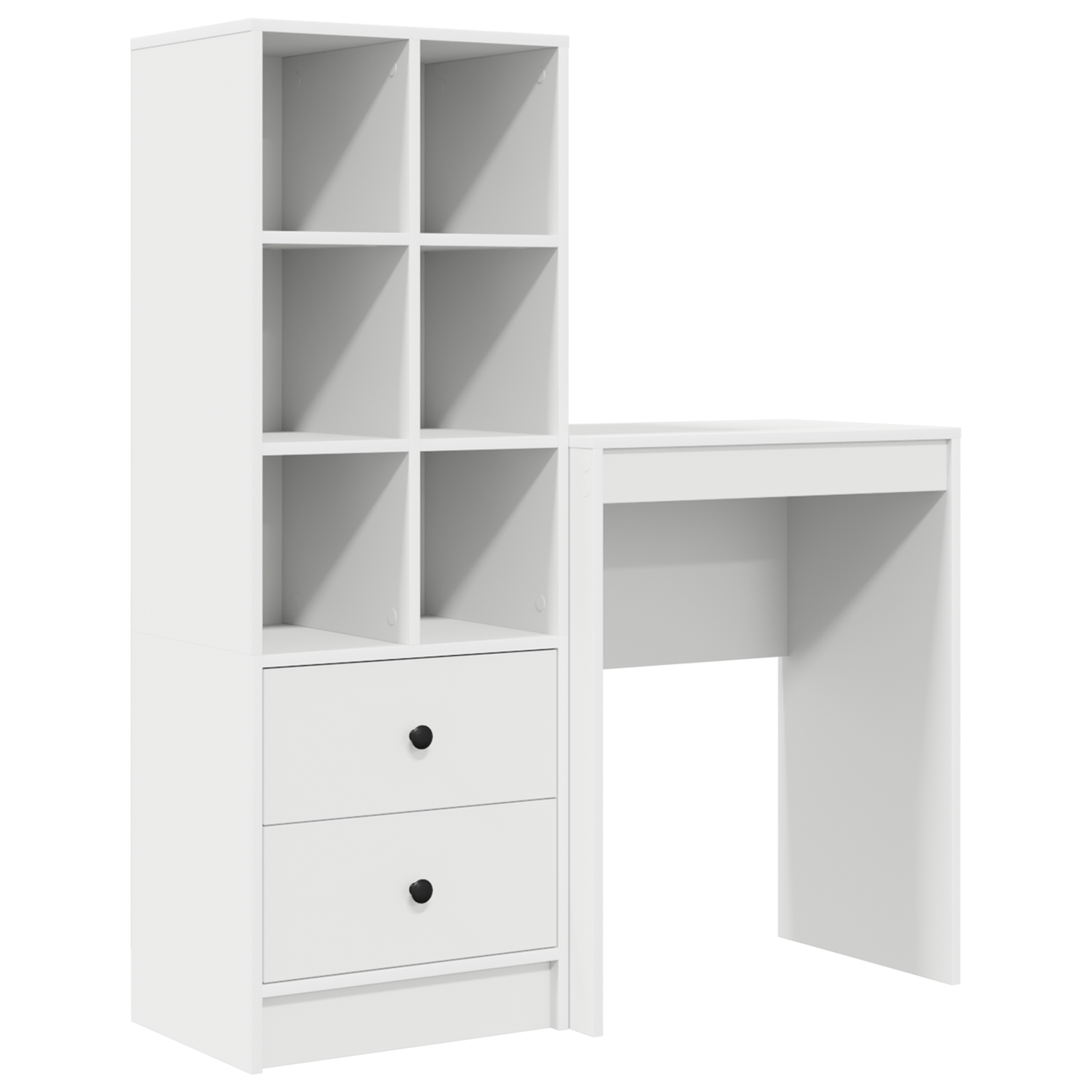 vidaXL Schreibtisch mit Schubladen 2 pcs Weiß