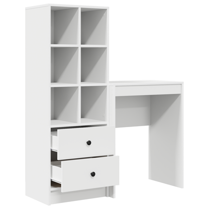 vidaXL Schreibtisch mit Schubladen 2 pcs Weiß