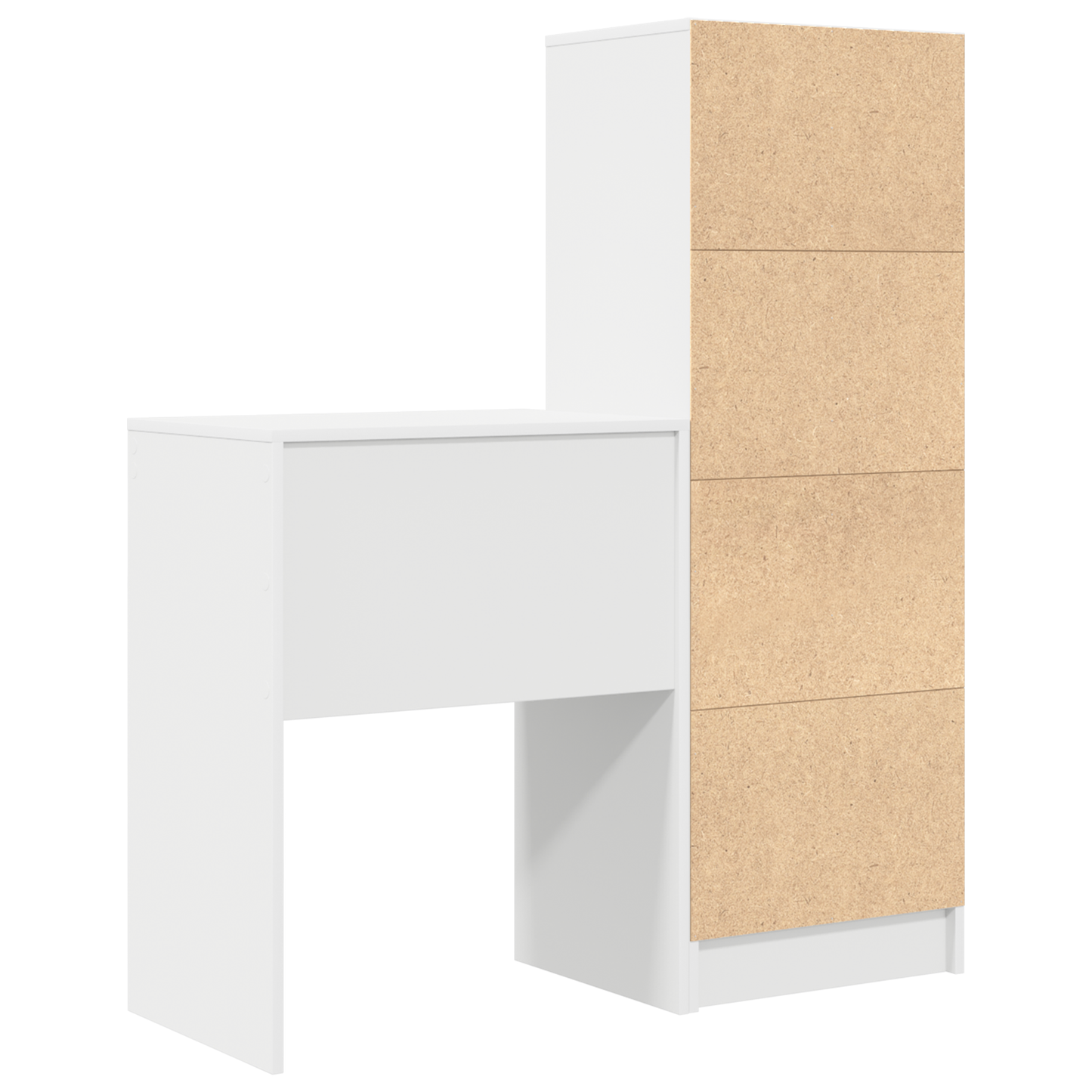 vidaXL Schreibtisch mit Schubladen 2 pcs Weiß