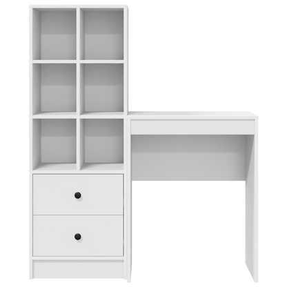 vidaXL Schreibtisch mit Schubladen 2 pcs Weiß