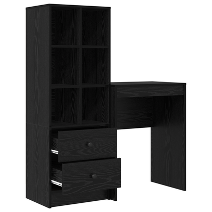 vidaXL Schreibtisch mit Schubladen 2 pcs Schwarz Eichen-Optik