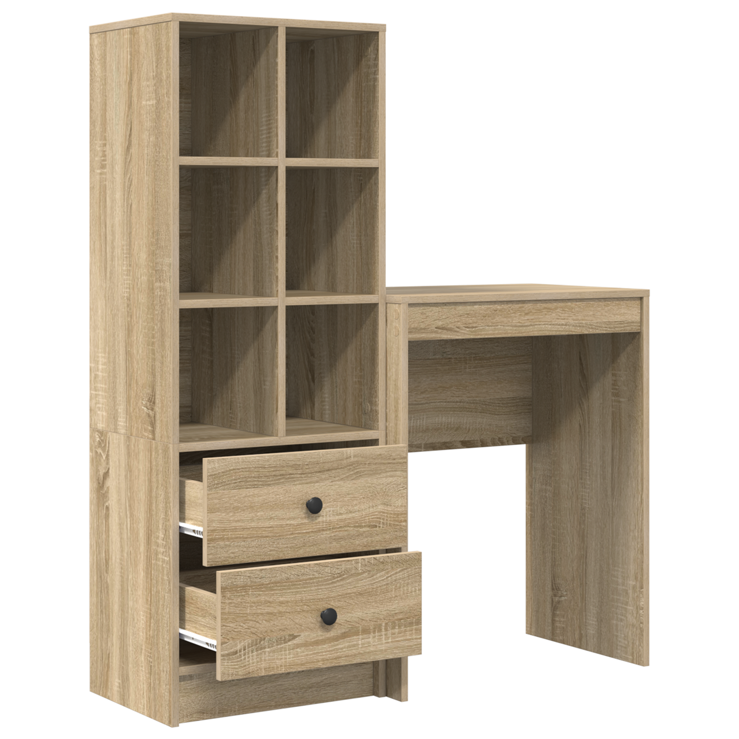 vidaXL Schreibtisch mit Schubladen 2 pcs Sonoma-Eiche