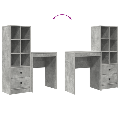 vidaXL Bureaux avec tiroirs 2 pcs Gris béton