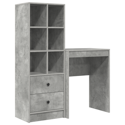 vidaXL Bureaux avec tiroirs 2 pcs Gris béton