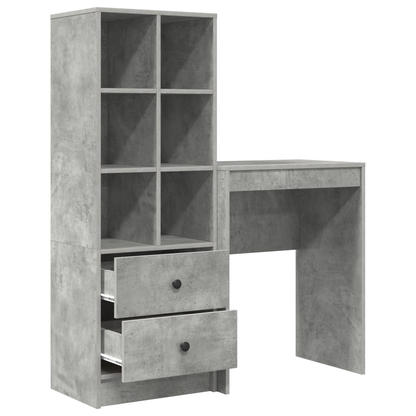 vidaXL Bureaux avec tiroirs 2 pcs Gris béton