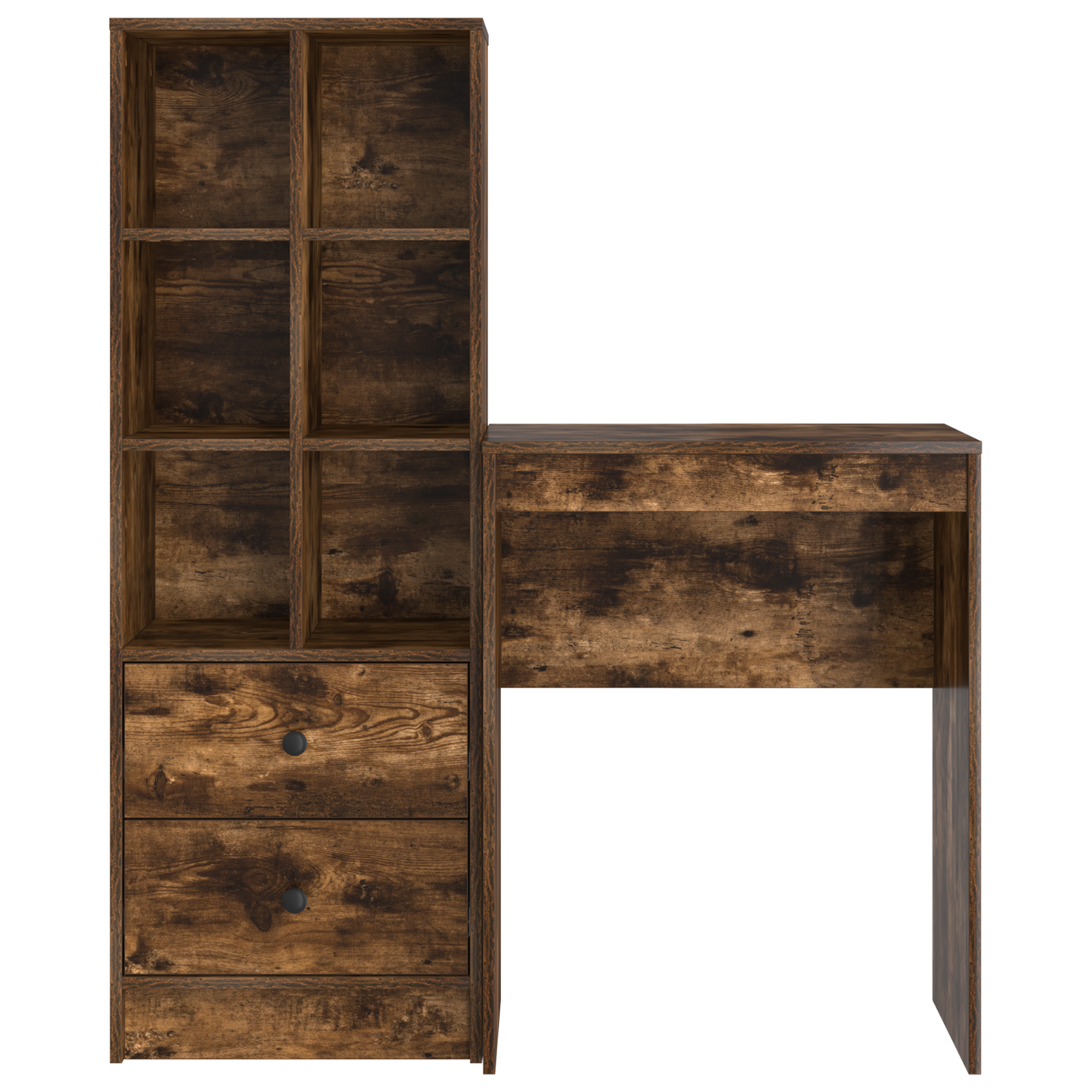 vidaXL Schreibtisch mit Schubladen 2 pcs Geräucherte Eiche