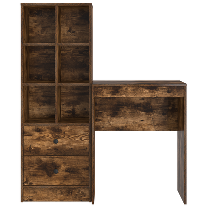 vidaXL Schreibtisch mit Schubladen 2 pcs Geräucherte Eiche