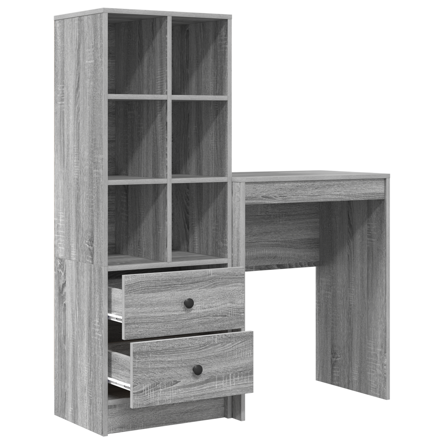 vidaXL Schreibtisch mit Schubladen 2 pcs Graues Sonoma