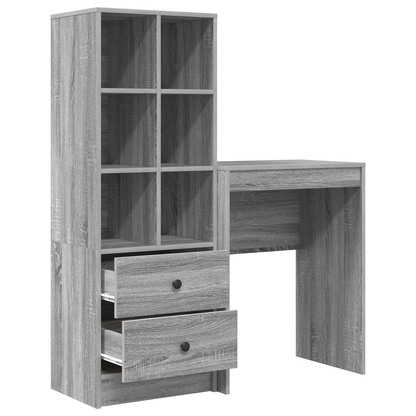 vidaXL Schreibtisch mit Schubladen 2 pcs Graues Sonoma
