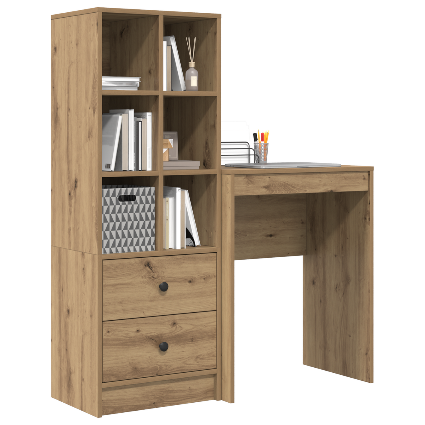 vidaXL Schreibtisch mit Schubladen 2 pcs Artisan-Eiche