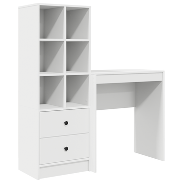 vidaXL Schreibtisch mit Schubladen 2 pcs Weiß