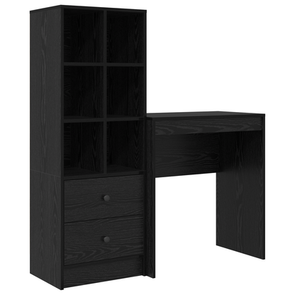 vidaXL Schreibtisch mit Schubladen 2 pcs Schwarz Eichen-Optik