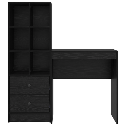vidaXL Schreibtisch mit Schubladen 2 pcs Schwarz Eichen-Optik