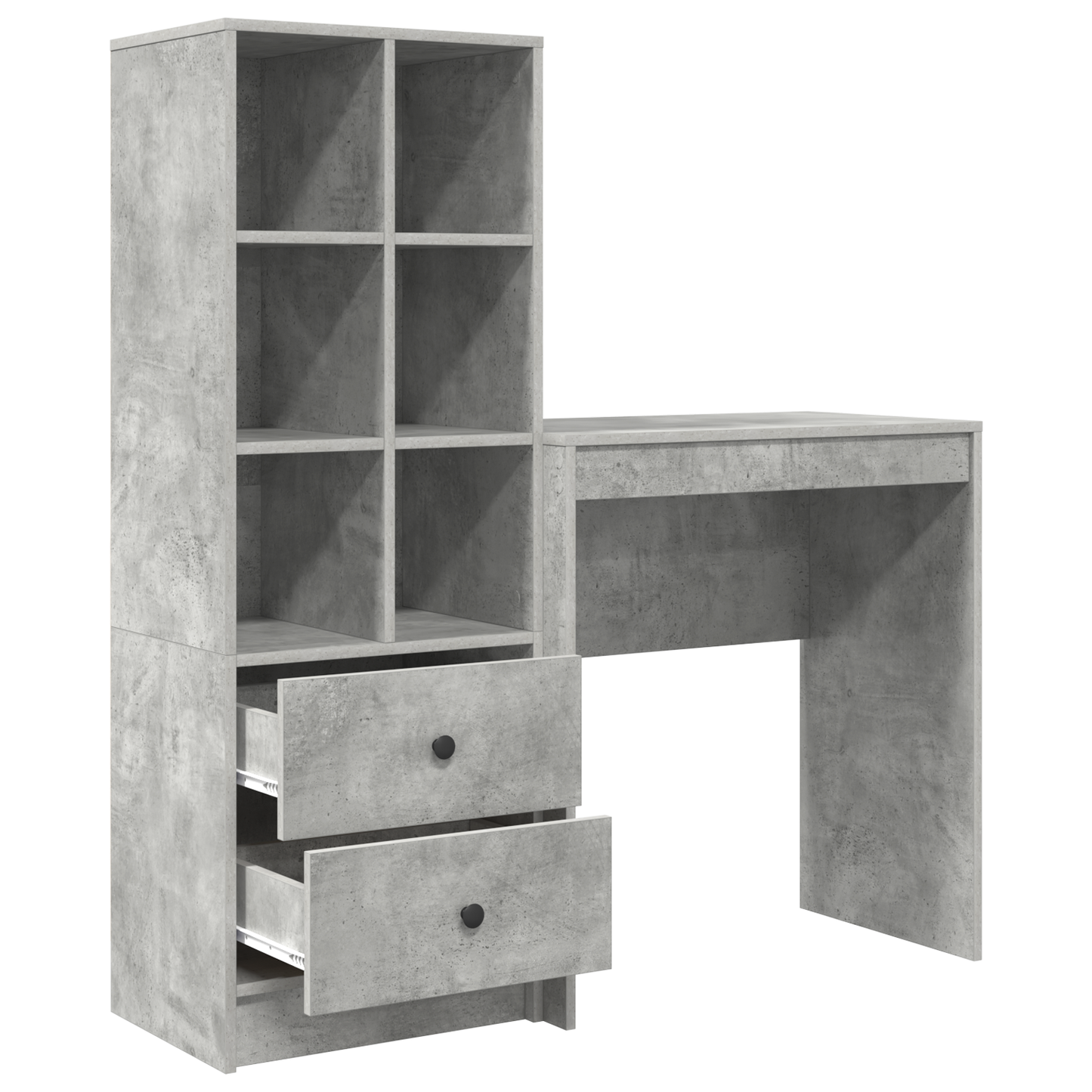 vidaXL Schreibtisch mit Schubladen 2 pcs Beton Grau