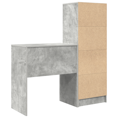 vidaXL Schreibtisch mit Schubladen 2 pcs Beton Grau