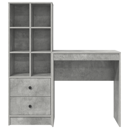vidaXL Schreibtisch mit Schubladen 2 pcs Beton Grau