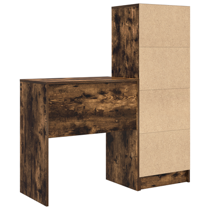 vidaXL Schreibtisch mit Schubladen 2 pcs Geräucherte Eiche
