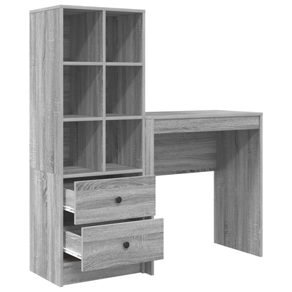vidaXL Schreibtisch mit Schubladen 2 pcs Graues Sonoma