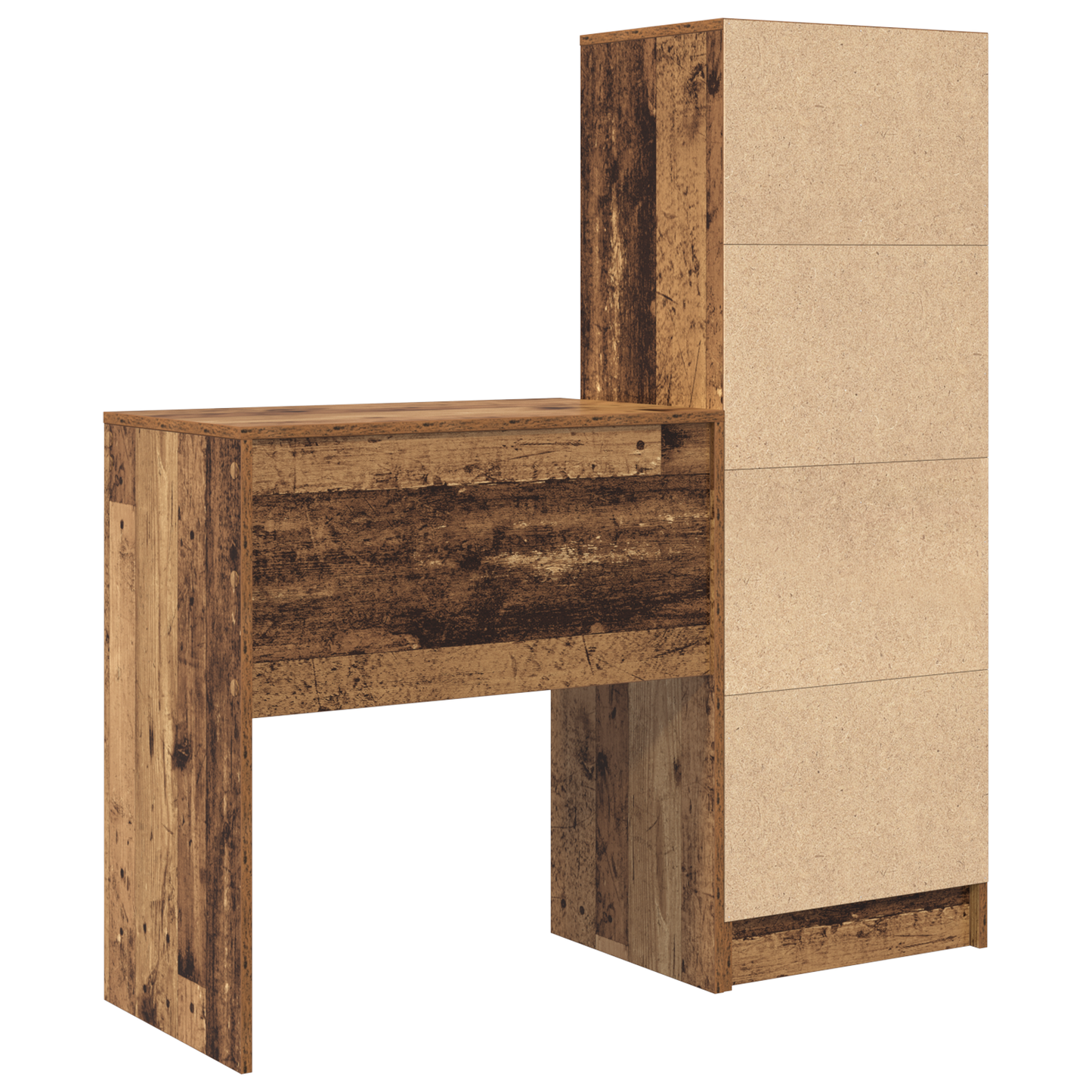 vidaXL Schreibtisch mit Schubladen 2 pcs Altholz