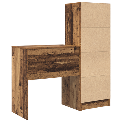vidaXL Schreibtisch mit Schubladen 2 pcs Altholz