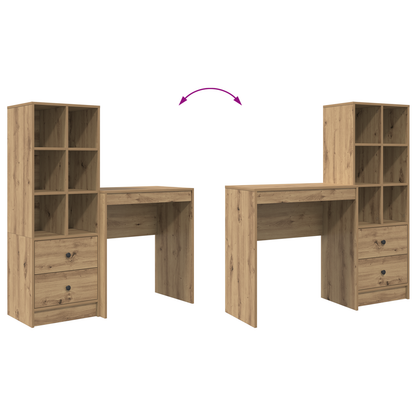 vidaXL Schreibtisch mit Schubladen 2 pcs Artisan-Eiche
