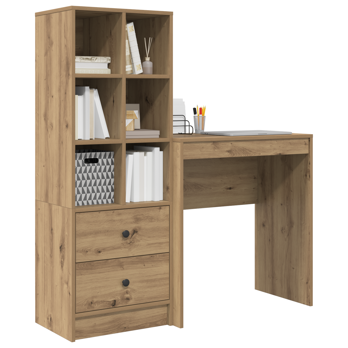 vidaXL Schreibtisch mit Schubladen 2 pcs Artisan-Eiche