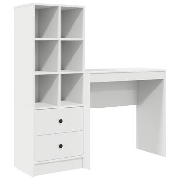 vidaXL Schreibtisch mit Schubladen 2 pcs Weiß