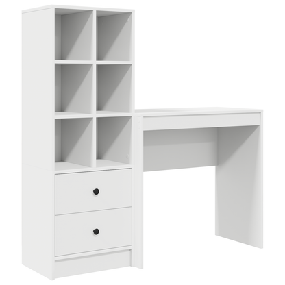 vidaXL Schreibtisch mit Schubladen 2 pcs Weiß